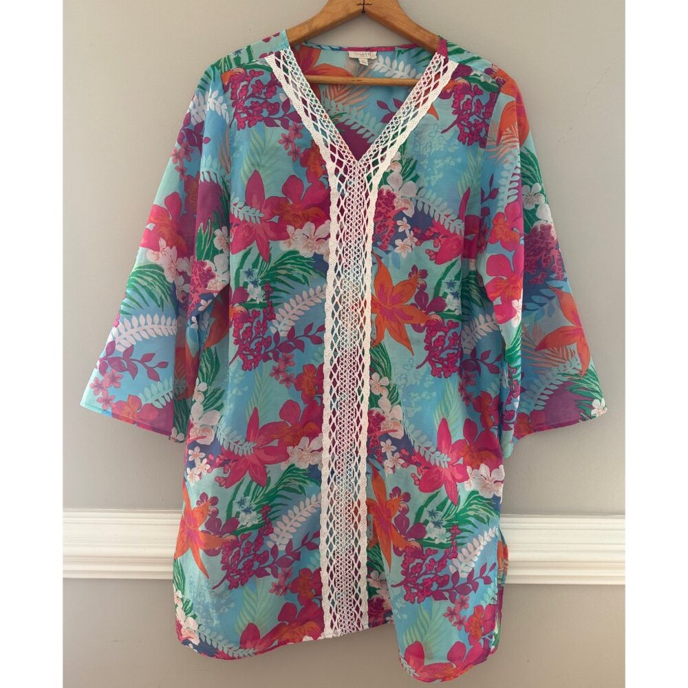 Talbots Floral Cover Up for Swimwear Women, Medium